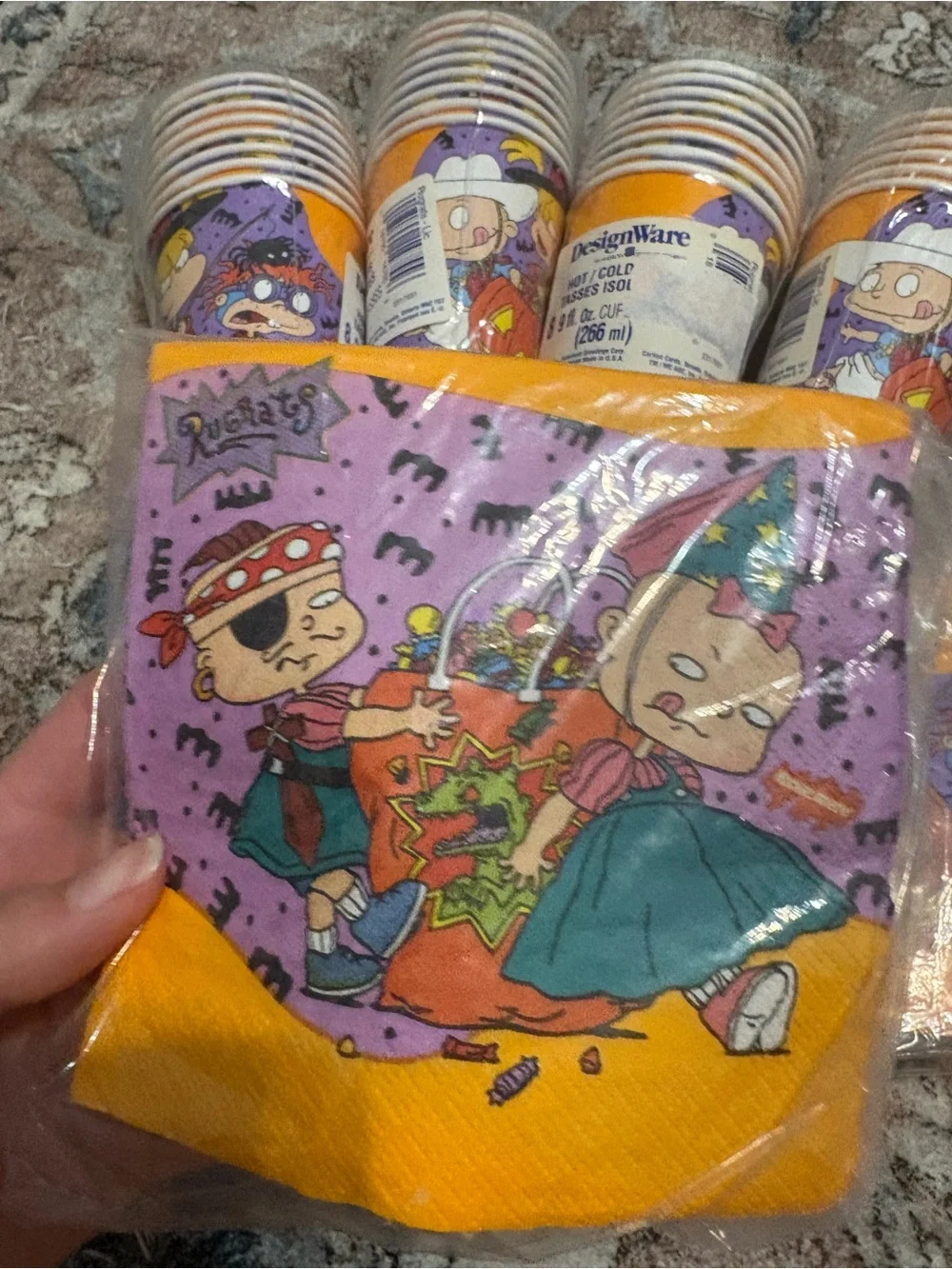 Vintage Rugrats Halloween Paper Napkins and Cups Design Ware